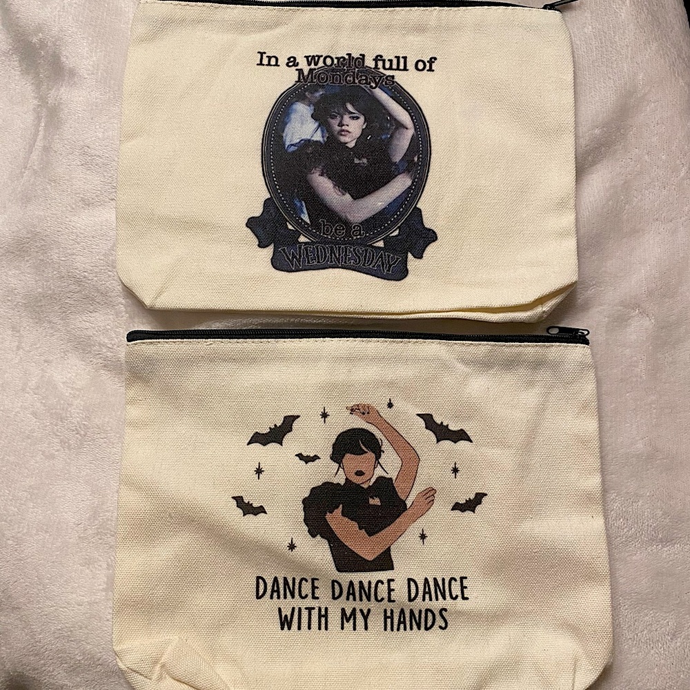WEDNESDAY ADDAMS JENNA ORTEGA ZIPPER POUCHES